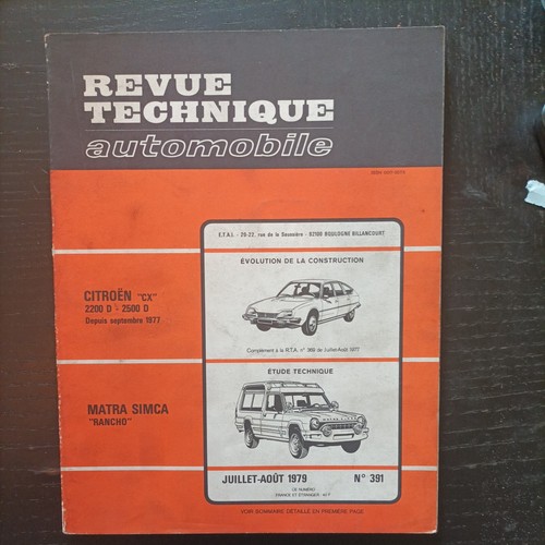 Revue technique matra - technique, simca