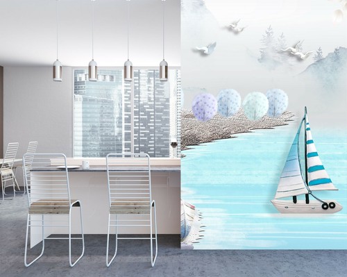 Voile bleue c994 - 3d,