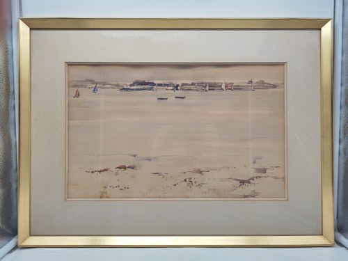 Ancienne aquarelle marine - ancienne,