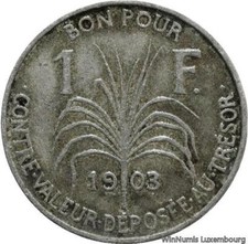 V8708 Colonie Française Guadeloupe 1 Franc 1903 Paris -> Make offer