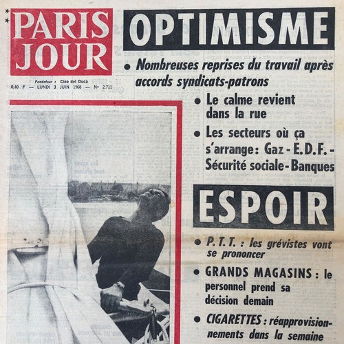 Journal paris jour juin - paris, 1968
