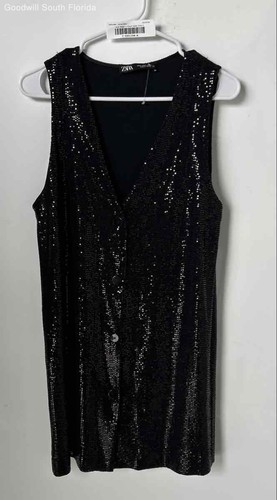Zara womens black sequin - womens,