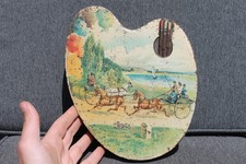 Ancienne Boite Tôle Lithographiée Biscuits Huntley Palmers Peinture Palette