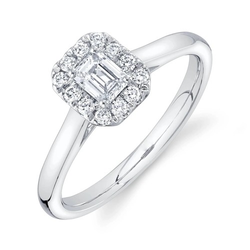 14k blanc émeraude coupe - 14k,