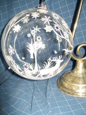 HUGE XLG CLEAR GLASS WITH DEER