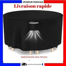 Housse Ronde Mobilier de Jardin Exterieur Imperméable Oxford 420D Anti-UV Noire