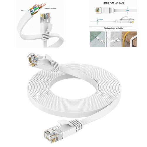 Câble ethernet 10m cat6 rj45 - cat6,
