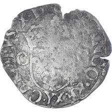 Pièce de monnaie, France, Charles X, Douzain, 1590, Bourges, 2ème type, S, Billon