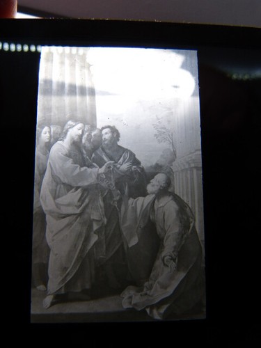 Plaque verre jésus donne - plaque,