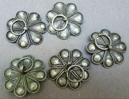 Boutons perles argent - perles, en