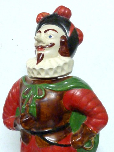 Bouteille faïence polychrome - bouteille,