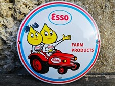 Plaque émaillée Agricole ESSO Farm Products no shell bp fina mobil