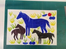 Linogravure Chevaux 