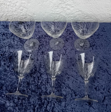 6 verres à vin décor lignes gravées année 50
