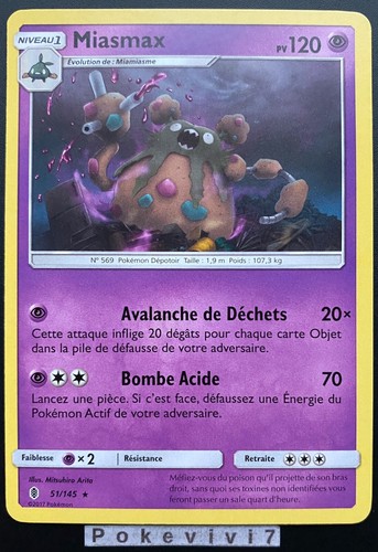 Carte pokemon miasmax 145 - carte,