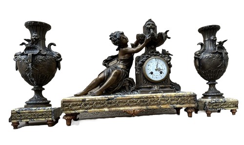 Garniture cheminée pendule - de,