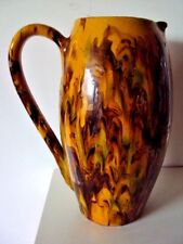  Ancien pichet cruche en terre cuite vernissée jaspe terre mêlée 
