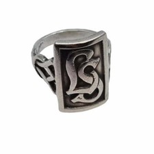 Bague initiale femme en argent sterling, artisanat allemand, bague lettre.
