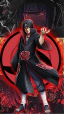 PLAQUE MÉTAL  ITACHI UCHIWA SHARINGAN     30 X 20 CM