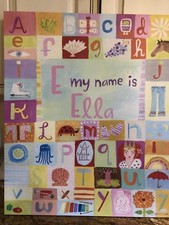 Oopsy Daisy Stretched Canvas Wall My Name is ELLA  Ingemanson LIKE NEW! EUC