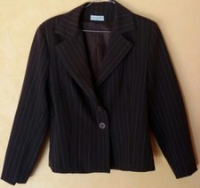 Veste marron rayé couleur T 40 sr pull tunique bustier jean ss manteau étole 