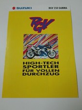 Suzuki RGV 250 de 1992 Deutsche Prospectus Catalogue Brochure Moto