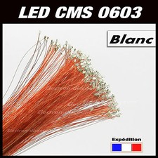 C195bl# LED CMS pré-câblé 0603 blanc fil émaillé 5 à 20pcs  - prewired LED