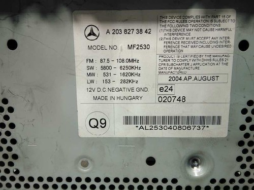 A2038273842 autoradio mercedes - a2038273842,