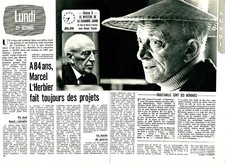 Coupure de presse Clipping 1974 Marcel L'Herbier Roland Tourtain     (2 pages)