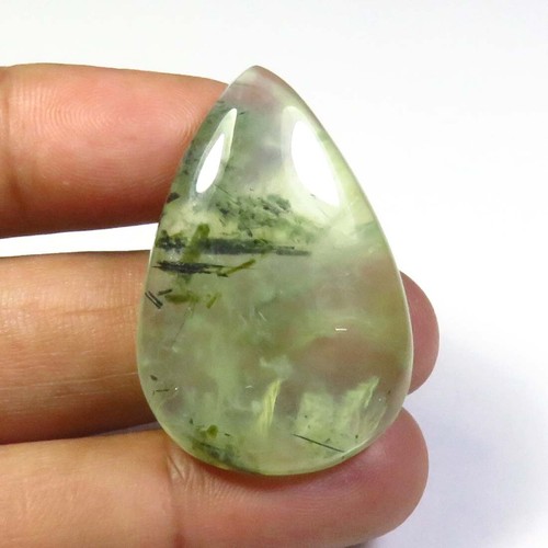Prehnite rutile poire cabochon - prehnite,