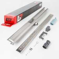 Caniveau Lignes Fente 900 X 70 MM Réglable en Hauteur Siphon de Sol Duschrost