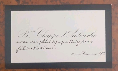 Carte visite baron chappe - de,