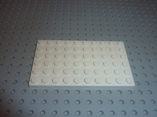 Lego plaque white 6x10 - white, ref
