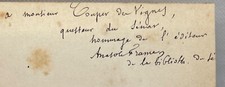 ✒ ENVOI d'ANATOLE FRANCE Bernard PALISSY oeuvres complètes 1880 EO préface