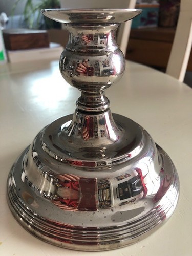 Bougeoir metal argenté
