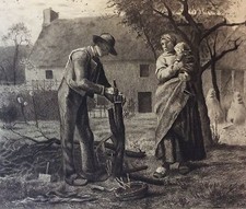 Jean François MILLET (1814-1875) Le greffeur 1881 école de Barbizon Salomon 1890