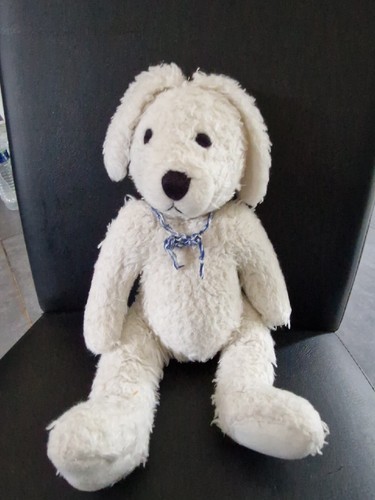 Ancienne peluche lapin - ancienne, blanc