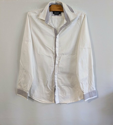 Chemise blanche col - gris, coton