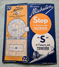 CARTE MICHELIN 1937  ANGOULEME  LIMOGES  N°72