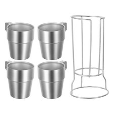  Coupe Anti-échelle À Double Couche Pour Enfants Tasses Café Acier Avec Poignée