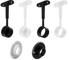 Support de Tube Penderie Rond Mural Ø 25 MM Métal pour Barre Vêtements