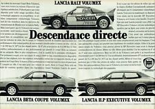 Publicité Advertising 019 1983  Lancia H.P & Beta coupé Rally Volumex  (2 p