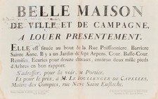 [Paris. Avis de location]