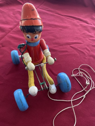 Ancien jouet bois pinocchio - ancien,