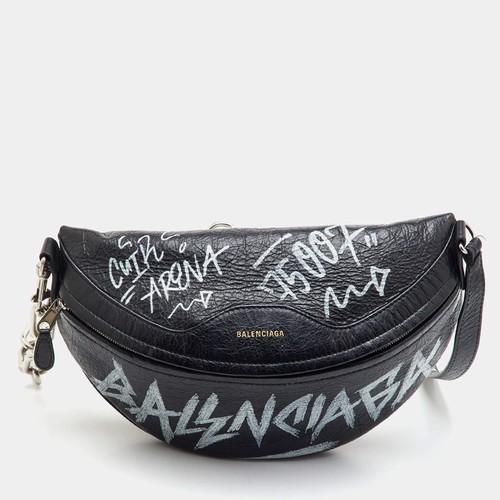 Sac ceinture cuir graffiti - ceinture, en