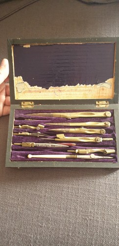Boite compas ancien fin - ancien,