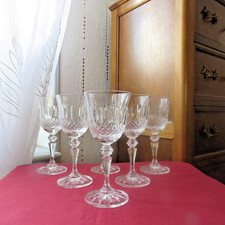 6 verres a vin rouge en cristal de lorraine modèle  océane proche tommy H 16,7cm