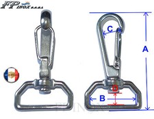 Mousqueton Sangle Emerillon ( Lot de 2 ) inox 316 Pour sangle 25mm