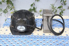 Ancien Casque barette de mineur +lampe de mineur ELAU TYPE E AGREEE LE 26/07/54