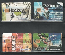 4 TÉLÉCARTES - STREET CULTURE : Basket, Skate, Hockey, Trottinette - LUXE- 2001 